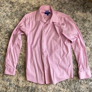Egara Pink & White Checkered Pattern Button Down